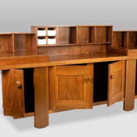 Silvio Coppola for Bernini Step-Back Sideboard in Walnut, Italy, 1960s