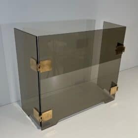 French Smoked Glass Fireplace Screen