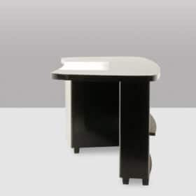 Art Deco Kidney-Shaped Desk in Black Lacquered Wood