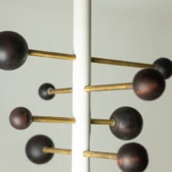 Adjustable-Height Coat Rack with Brass Hooks - Hook Detail Three - Stylish