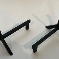 French Modernist Black Iron Andirons - Image 4