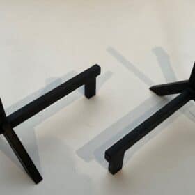 French Modernist Black Iron Andirons