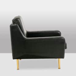 Airborne. Pair of green leather armchairs. 1950s. - Image 4