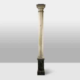 Pair of French Faux Marble Fluted Columns, Circa 1880