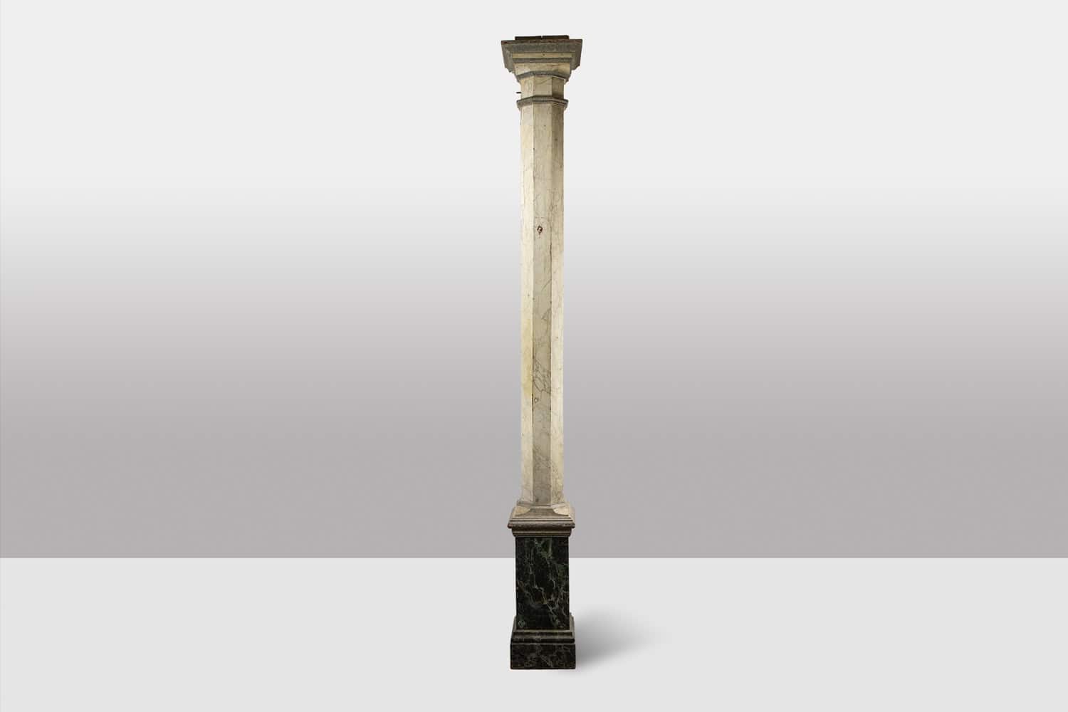 Pair of French Faux Marble Fluted Columns, Circa 1880 - Image 4