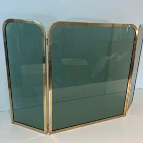 French Tinted Glass Fireplace Screen