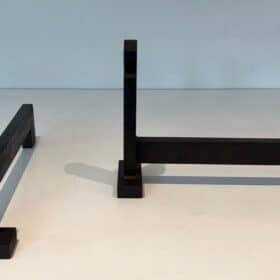 French Modernist Wrought Iron and Steel Andirons