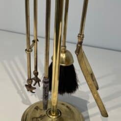 French Neoclassical Brass Fireplace Companion Set - Tools Hanging - Styylish
