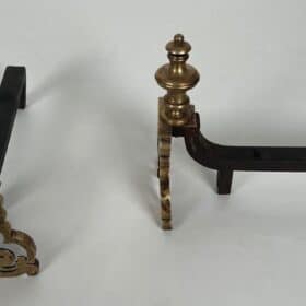 French Louis XV Style Bronze Andirons
