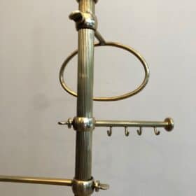 French Brass Towel Rack in Neoclassical Style