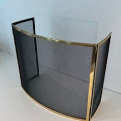 Curved French Brass Fireplace Screen - Angled Folded View - Styylish