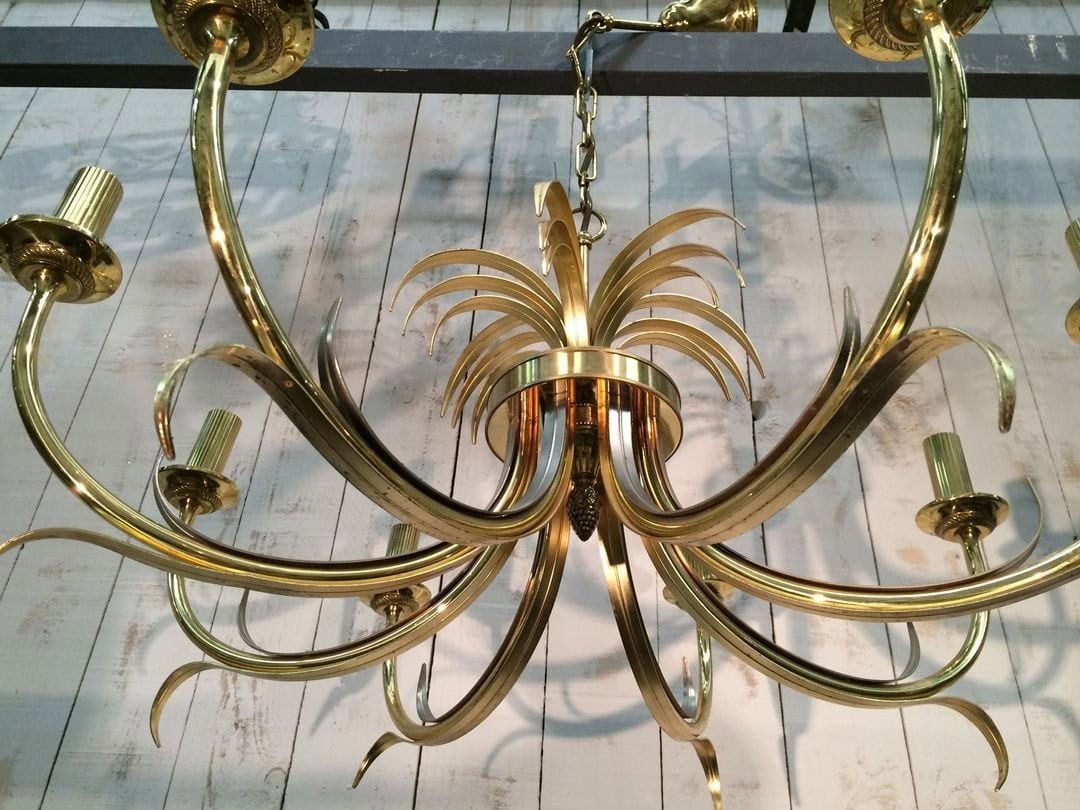 French Pineapple Chandelier in the Style of Maison Charles, 1970s - Image 5