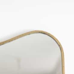 Gio Ponti Style Gilded Brass Mirror - Upper Corner Detail - Styylish