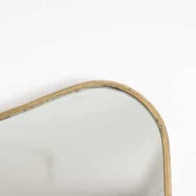 Gio Ponti Style Gilded Brass Mirror, 1980-90