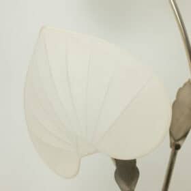 Antonio Pavia Floor Lamp in Silver-Plated Brass and Silk,  1970s.