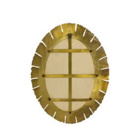 Vintage Gilded Brass Elliptical Mirror, 1950's