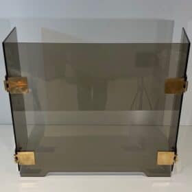 French Smoked Glass Fireplace Screen