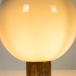 Globe lamp in opalescent glass and patinated bronze. Contemporary. - Image 5