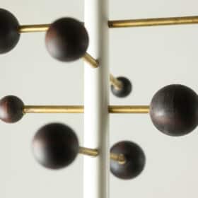 Adjustable-Height Coat Rack with Brass Hooks