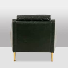 Airborne. Pair of green leather armchairs. 1950s.