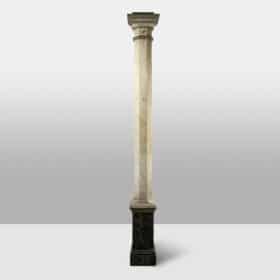 Pair of French Faux Marble Fluted Columns, Circa 1880