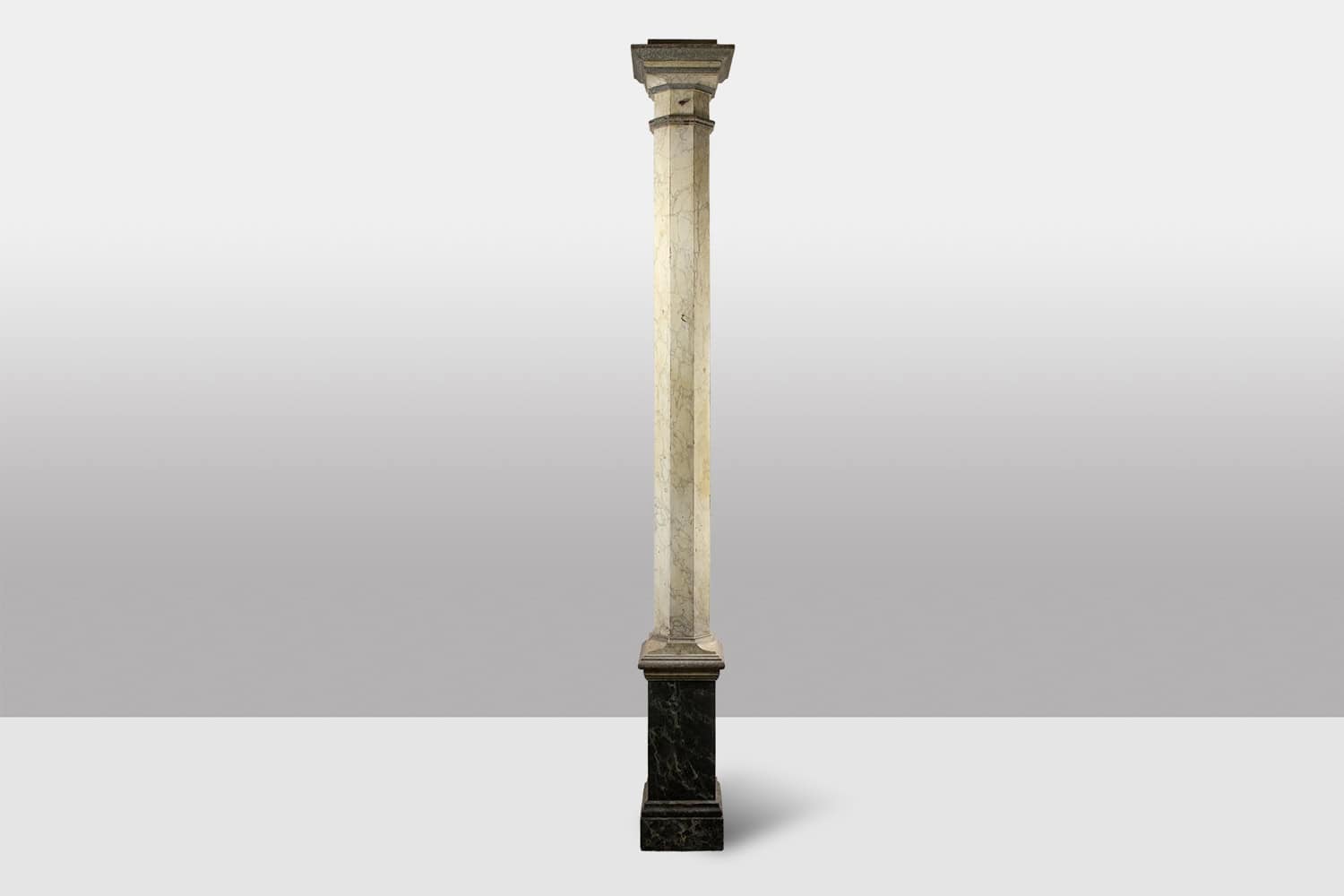 Pair of French Faux Marble Fluted Columns, Circa 1880 - Image 5