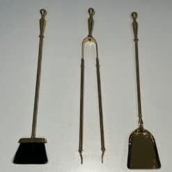 French Neoclassical Brass Fireplace Companion Set - Tools - Styylish