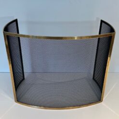 French Curved Brass Fireplace Screen - Folded View Two - Styylish