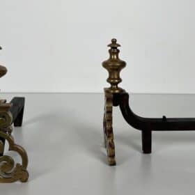 French Louis XV Style Bronze Andirons