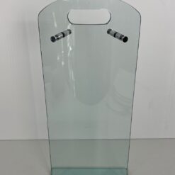 1970s French Tempered Glass Fireplace Companion Set - Stand Without Tools Front - Styylish
