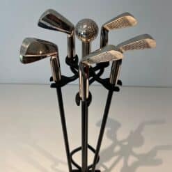 French Golf-Themed Fireplace Companion Set - Top Detail Two - Styylish