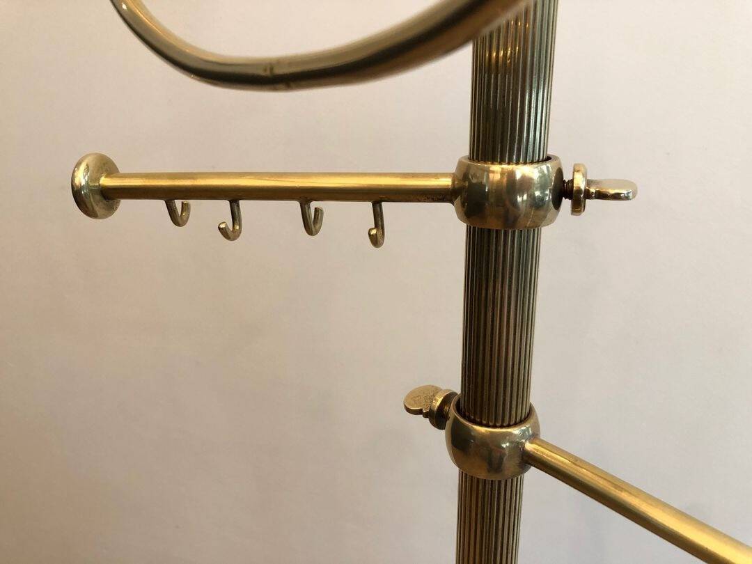 French Brass Towel Rack in Neoclassical Style - Hooks Detail Two - Styylish