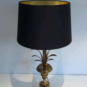Palm Tree Brass Table Lamp, Manner of Maison Charles, circa 1970