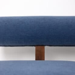 Contemporary 3-Seater Bench in Light Ash and Mohair Velvet - Backrest View - Styylish