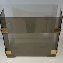 French Smoked Glass Fireplace Screen - Top Half-Folded View - Styylish
