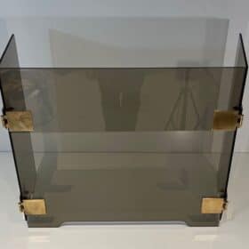 French Smoked Glass Fireplace Screen