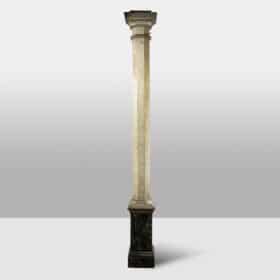 Pair of French Faux Marble Fluted Columns, Circa 1880