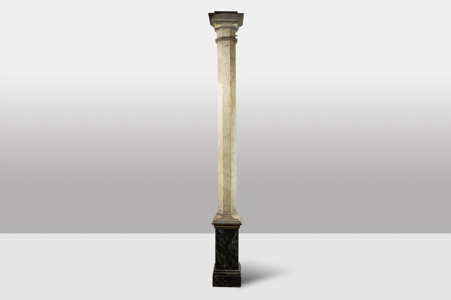 Pair of French Faux Marble Fluted Columns, Circa 1880 - Image 6