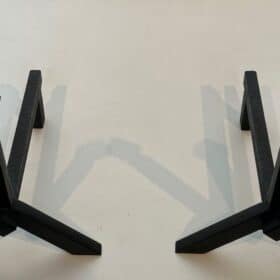 French Modernist Black Iron Andirons