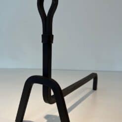 French Modernist Wrought Iron Andirons - Image 7