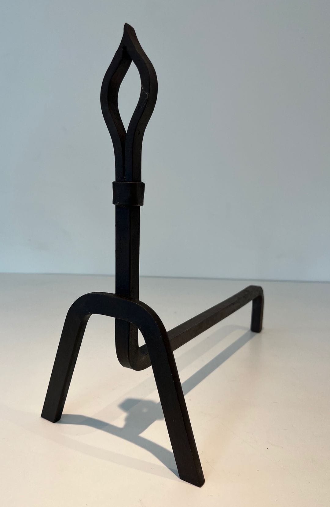 French Modernist Wrought Iron Andirons - Image 7