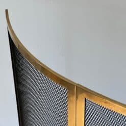 French Curved Brass Fireplace Screen - Top Detail - Styylish