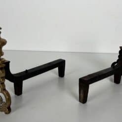 French Louis XV Style Bronze Andirons - Front and Rear View - Styylish