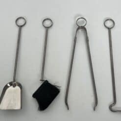 1970s French Tempered Glass Fireplace Companion Set - Tools Detail - Styylish