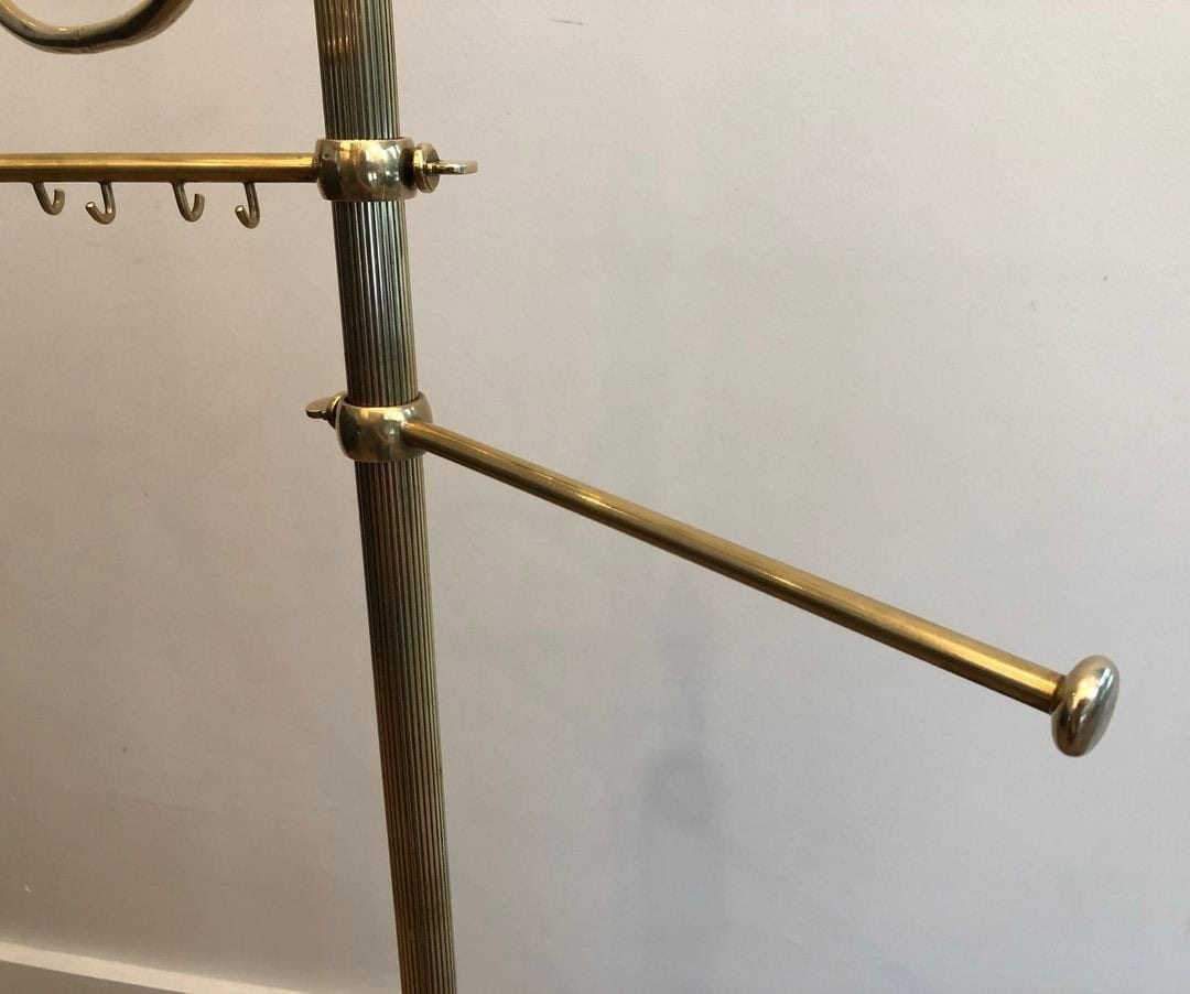 French Brass Towel Rack in Neoclassical Style - Rod Detail - Styylish