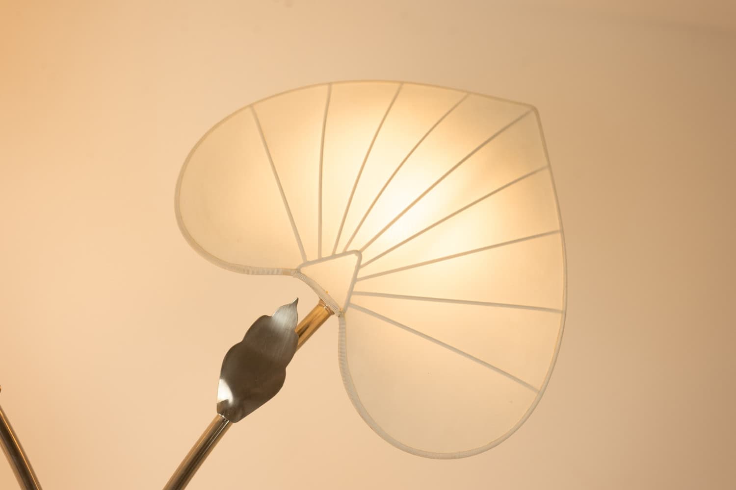 Antonio Pavia Floor Lamp in Silver-Plated Brass and Silk, 1970s. - Image 7
