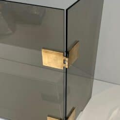 French Smoked Glass Fireplace Screen - Hinge Detail - Styylish