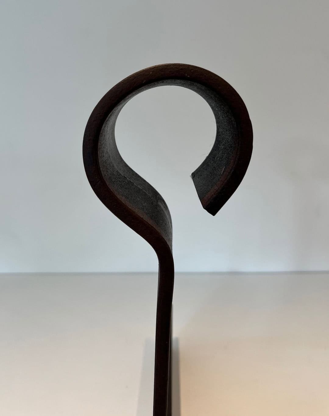 French Modernist Wrought Iron Andirons - Front Detail - Styylish