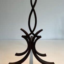 Raymond Subes Attributed Wrought Iron Andirons - Single Front View - Styylish