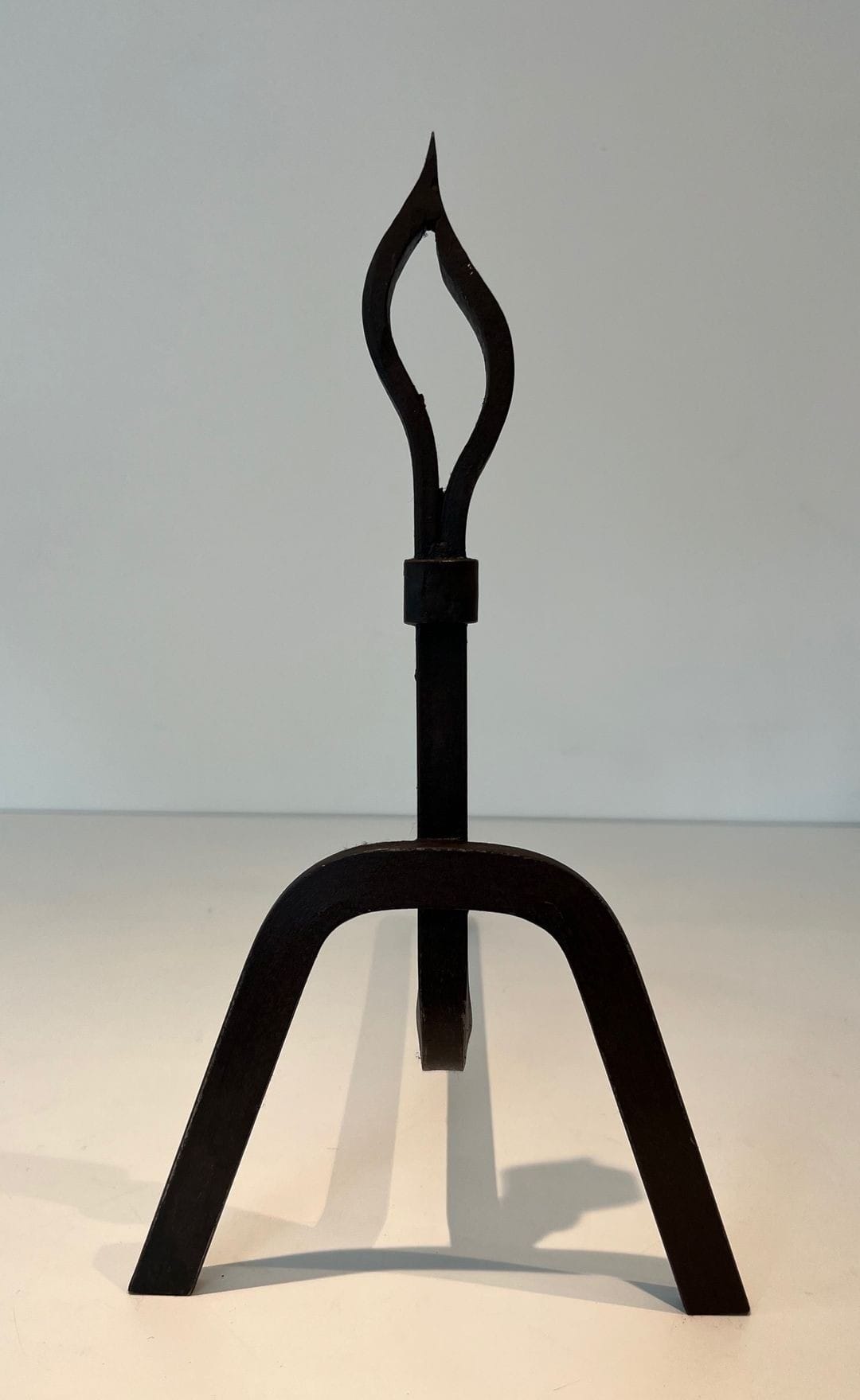 French Modernist Wrought Iron Andirons - Image 8